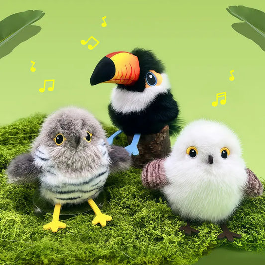 Interactive Flapping Bird Plush Cat Toy - Touch-Activated with Lifelike Chirping Sounds, 3 Modes & Rechargeable for Endless Fun!