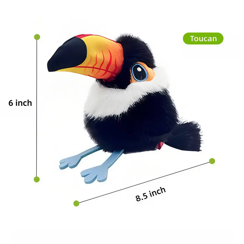 Interactive Flapping Bird Plush Cat Toy - Touch-Activated with Lifelike Chirping Sounds, 3 Modes & Rechargeable for Endless Fun!