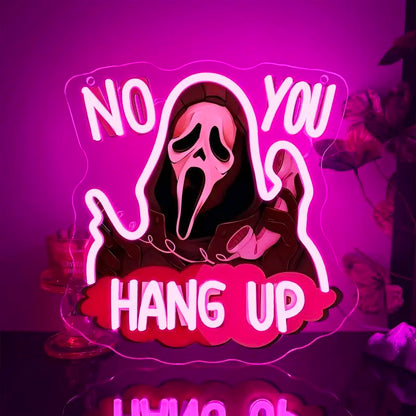 Do You Scary Movie Neon Sign, Gothic Neon Light USB Powered Dimmable LED Halloween Neon Signs for Wall Decor, for Movie Room Party Terrifying Interior Decor